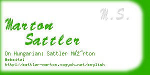 marton sattler business card